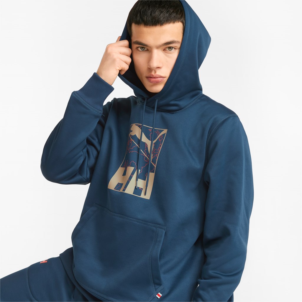 Sweat À Capuche Puma PUMA x HELLY HANSEN D'hiver Homme Bleu | 4609753-GU