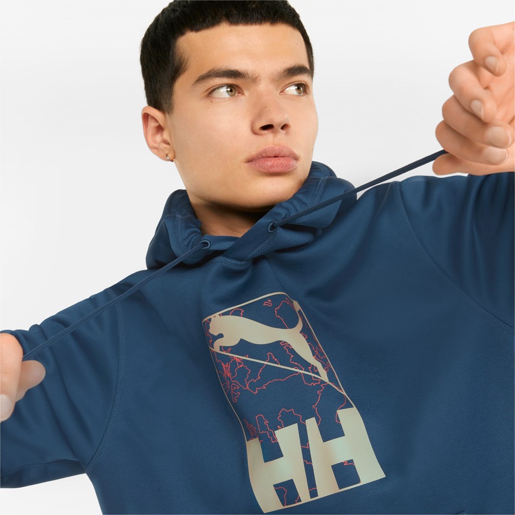 Sweat À Capuche Puma PUMA x HELLY HANSEN D'hiver Homme Bleu | 4609753-GU