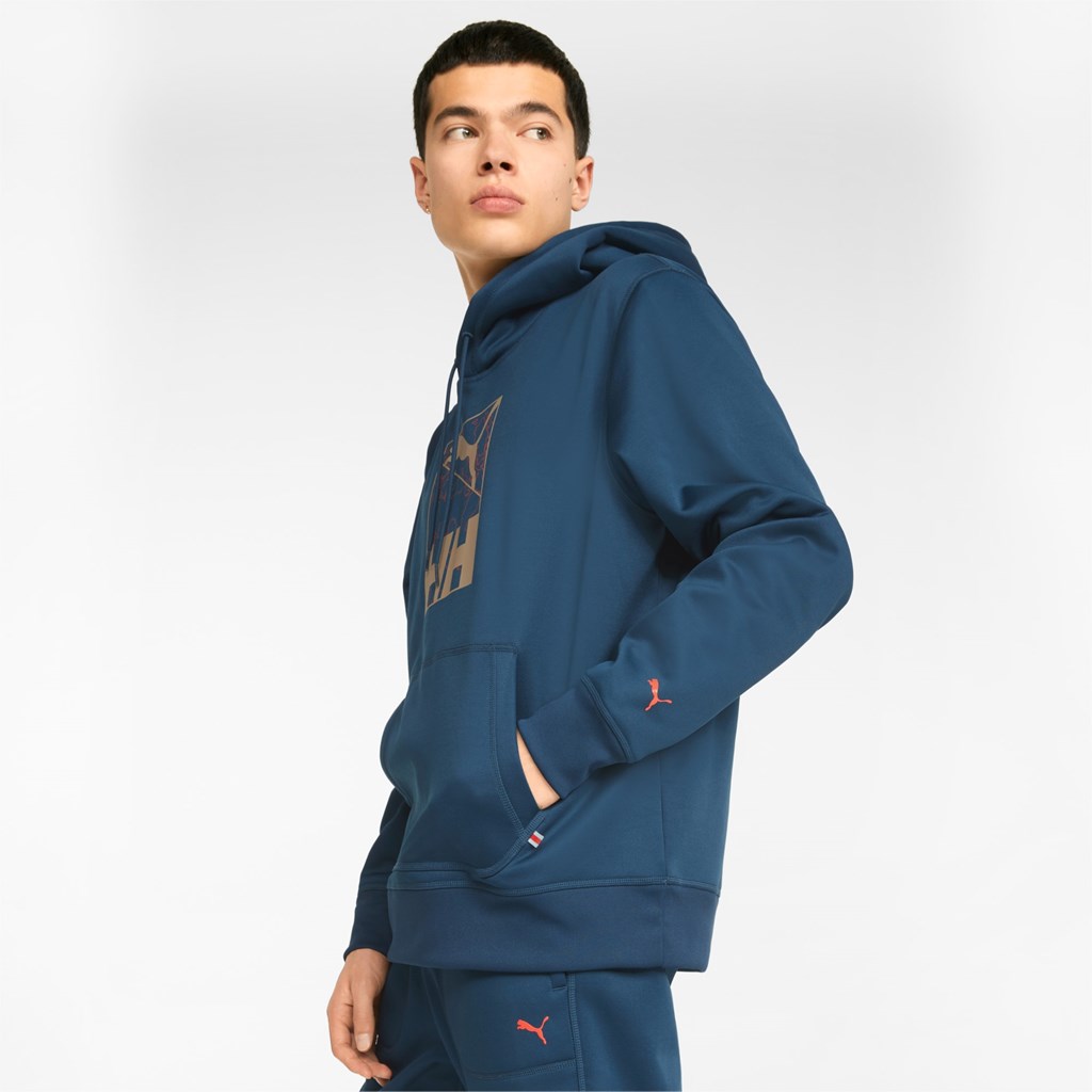 Sweat À Capuche Puma PUMA x HELLY HANSEN D'hiver Homme Bleu | 4609753-GU