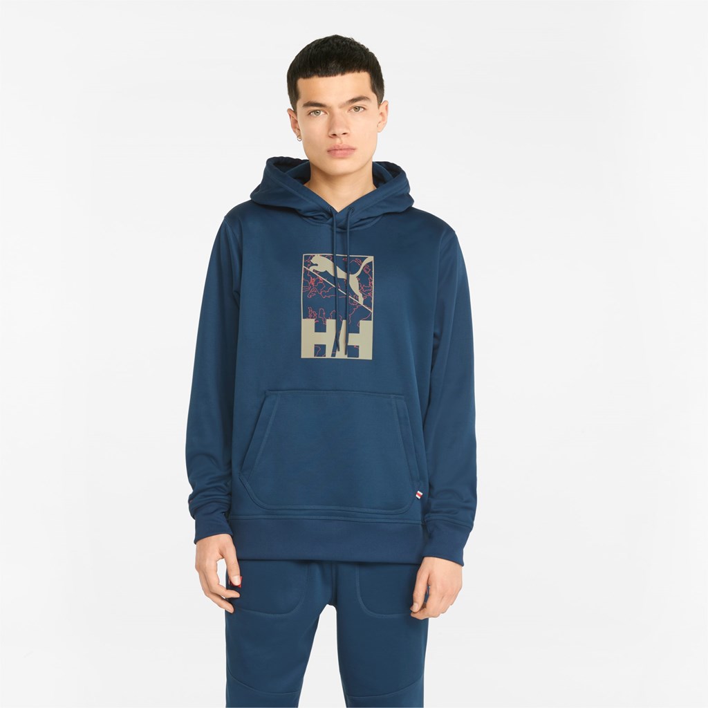 Sweat À Capuche Puma PUMA x HELLY HANSEN D\'hiver Homme Bleu | 4609753-GU