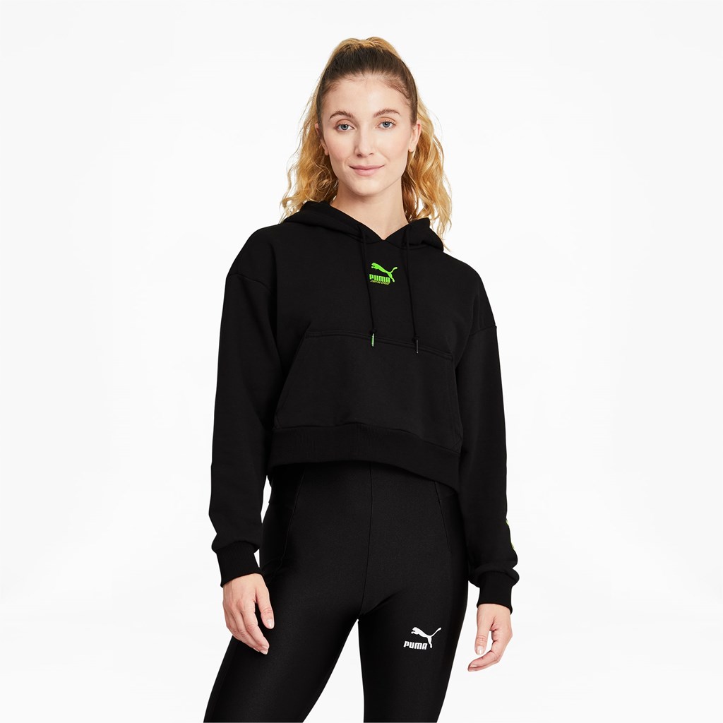 Sweat À Capuche Puma PUMA x SANTA CRUZ Cropped Femme Noir | 7940826-QW