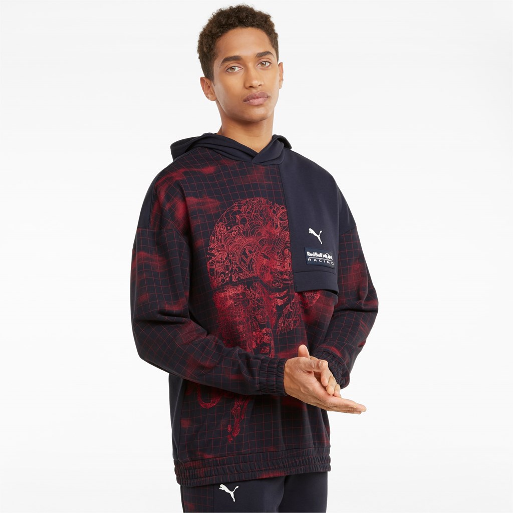 Sweat À Capuche Puma Red Bull Racing Printed Homme Night Sky | 8142367-OG