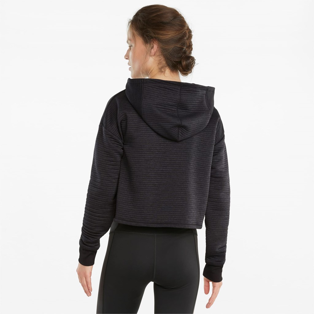 Sweat À Capuche Puma STUDIO Textured Course Skimmer Femme Noir | 0329745-BA