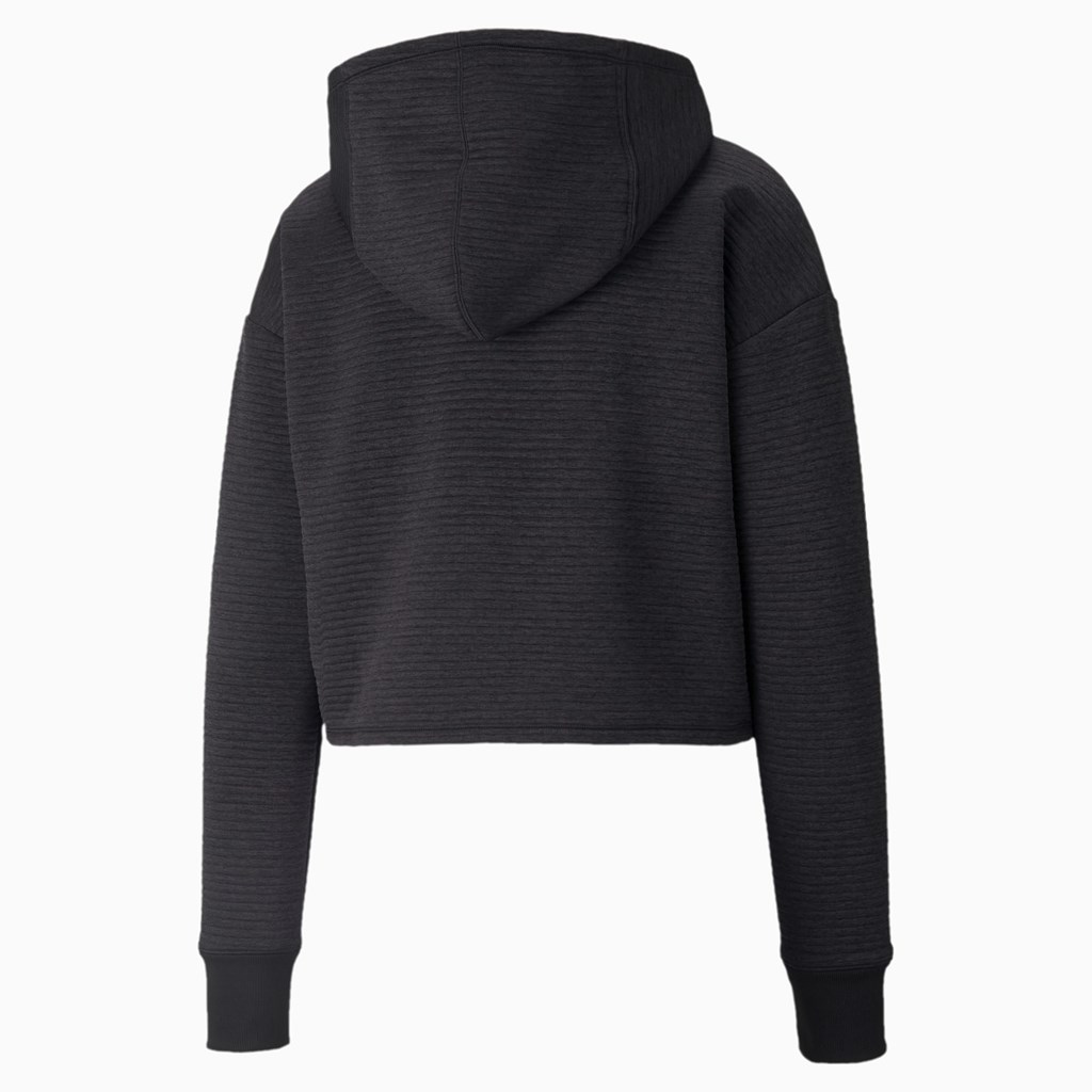 Sweat À Capuche Puma STUDIO Textured Course Skimmer Femme Noir | 0329745-BA