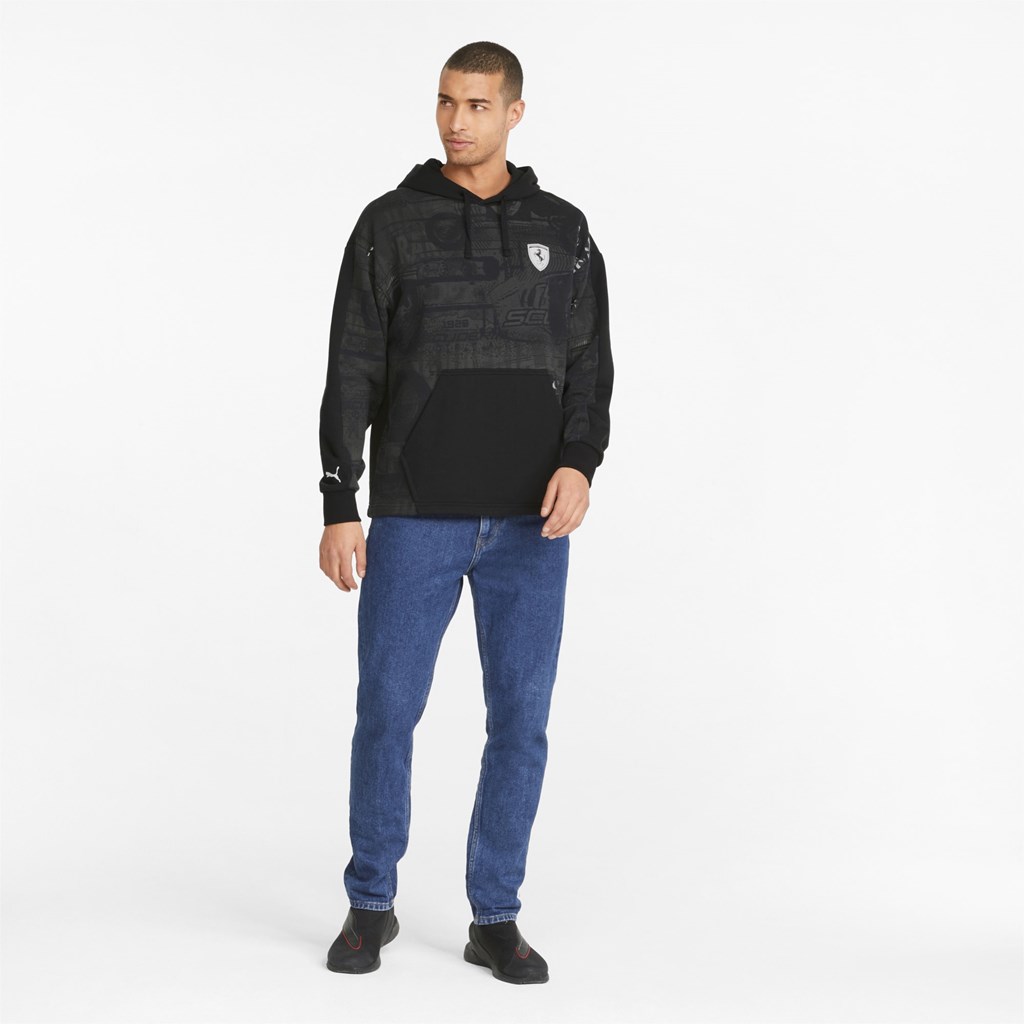 Sweat À Capuche Puma Scuderia Ferrari Race Printed Homme Noir | 7095632-QG