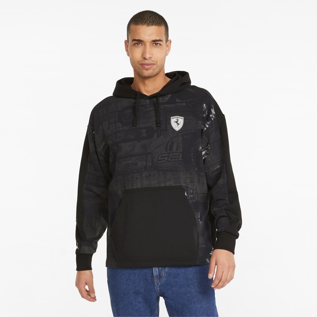 Sweat À Capuche Puma Scuderia Ferrari Race Printed Homme Noir | 7095632-QG