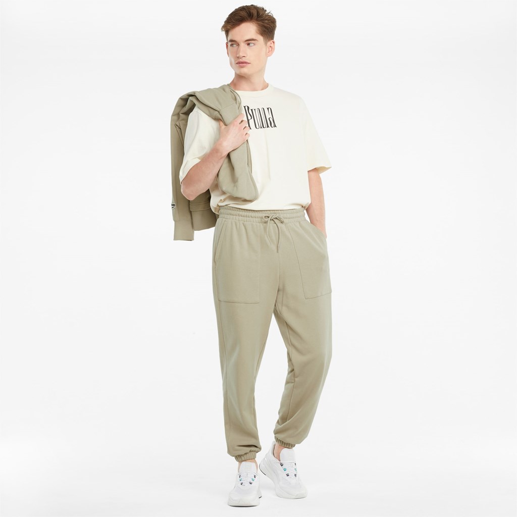 Sweatpants Puma Downtown French Terry Homme Vert | NOJUC7526