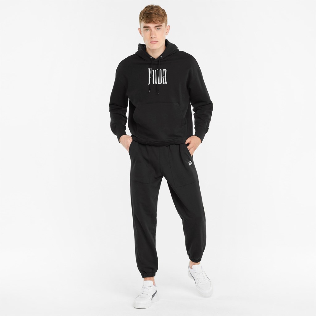 Sweatpants Puma Downtown French Terry Homme Noir | VECFD8392