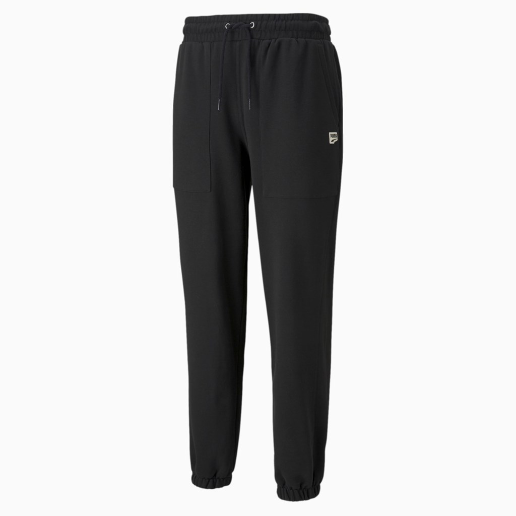 Sweatpants Puma Downtown French Terry Homme Noir | VECFD8392