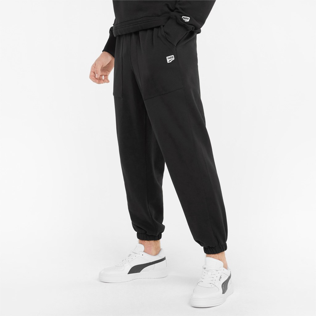 Sweatpants Puma Downtown French Terry Homme Noir | VECFD8392