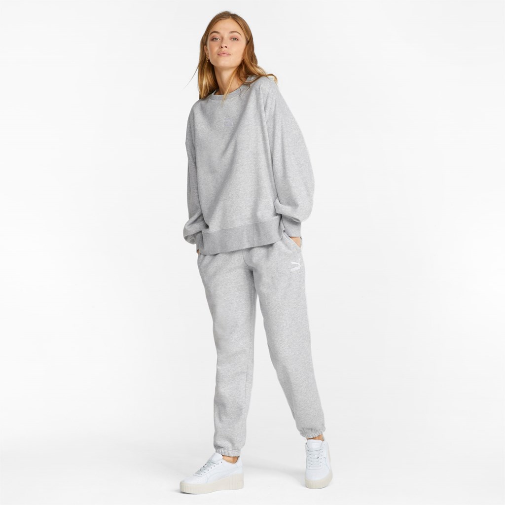 Sweatshirt Puma Classics Oversized Crew Femme Noir | LOJK58730