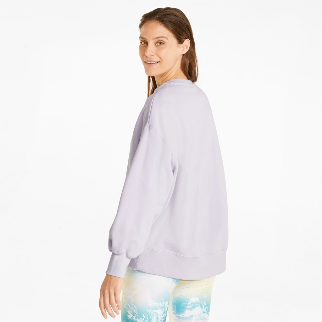 Sweatshirt Puma Classics Oversized Crew Femme Lavande | NCVY42568