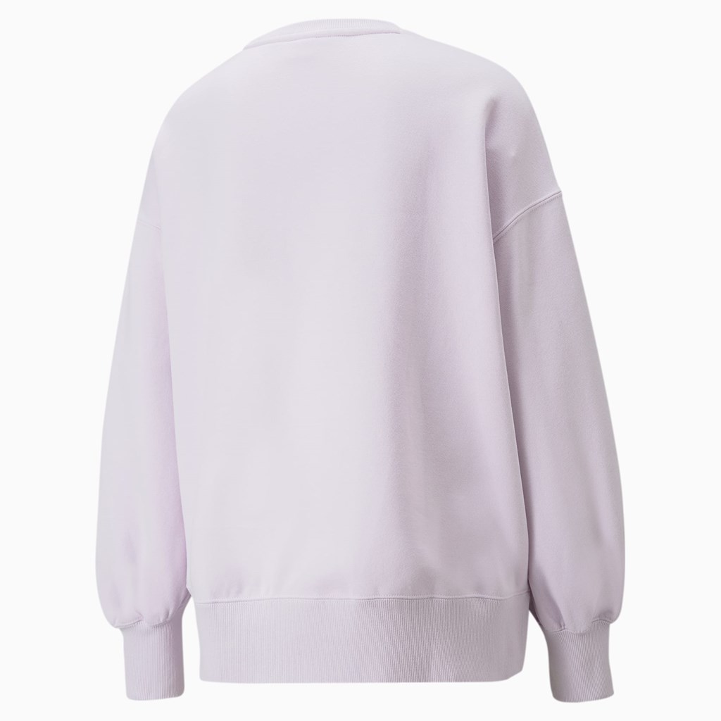 Sweatshirt Puma Classics Oversized Crew Femme Lavande | NCVY42568