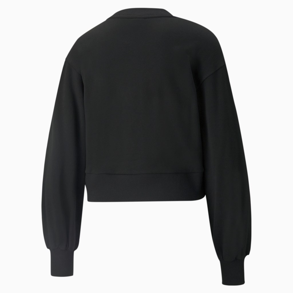 Sweatshirt Puma Classics Puff Sleeve Crew Neck Femme Noir | IQPK13045