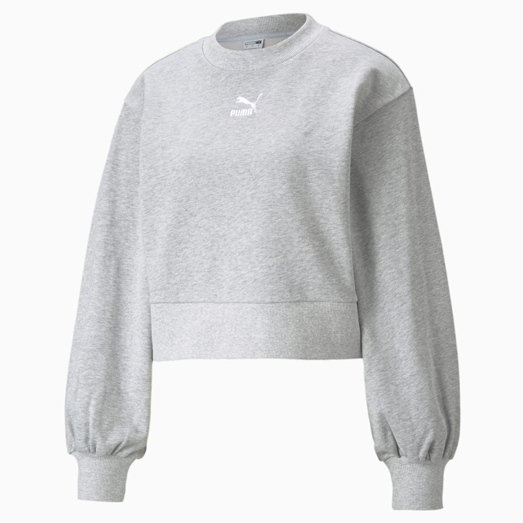 Sweatshirt Puma Classics Puff Sleeve Crew Neck Femme Noir | VZHG34258