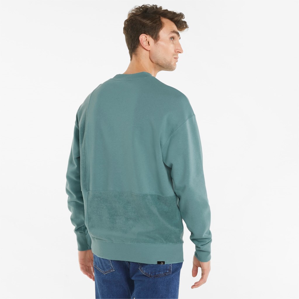 Sweatshirt Puma Downtown Crew Neck Homme Bleu | FCNJ40256