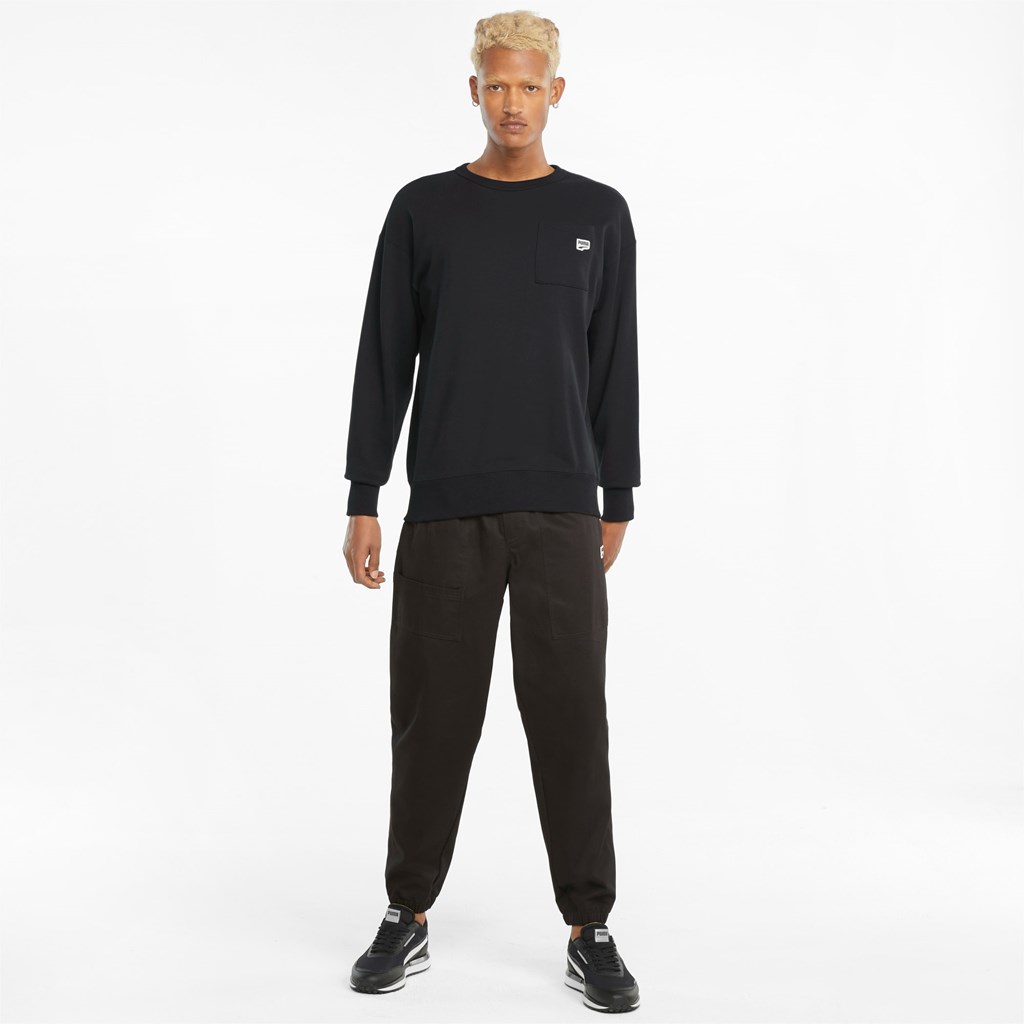 Sweatshirt Puma Downtown Crew Neck Homme Noir | RLPD36812