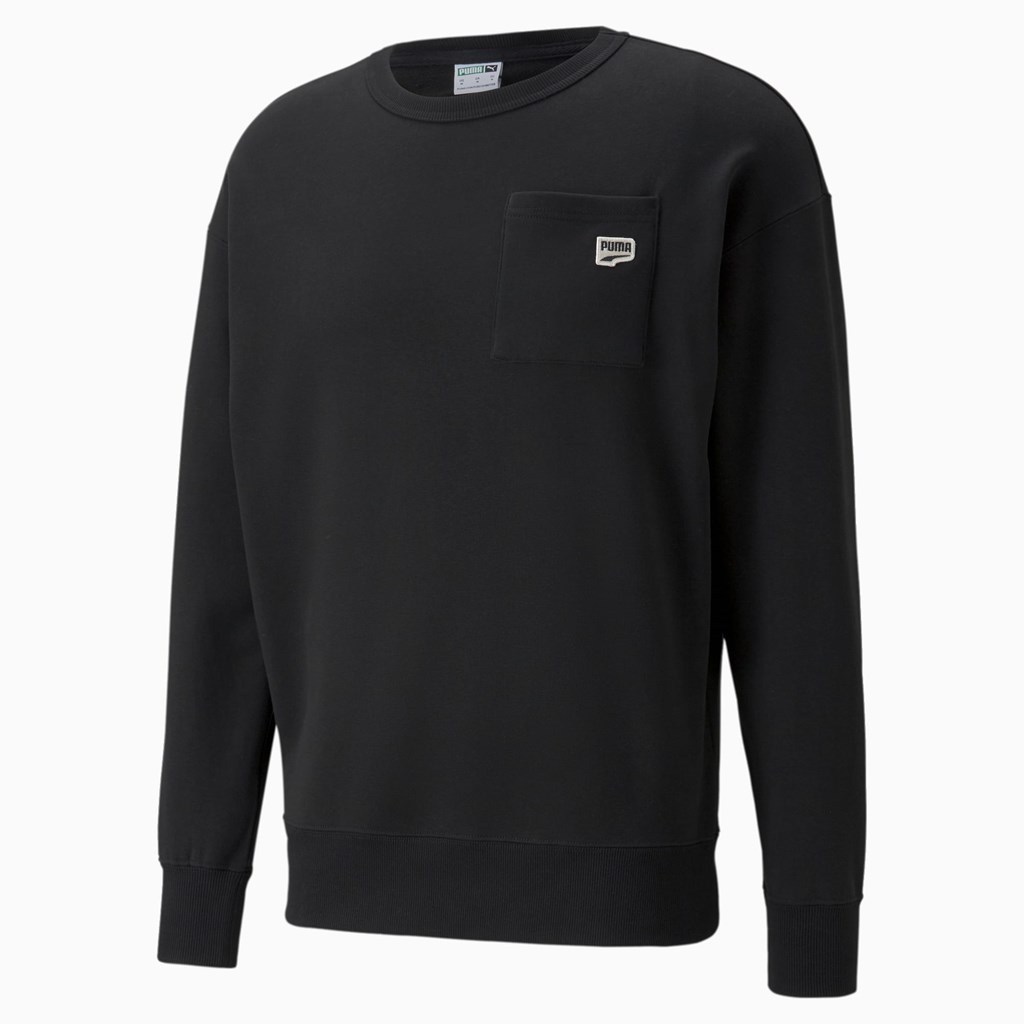 Sweatshirt Puma Downtown Crew Neck Homme Noir | RLPD36812