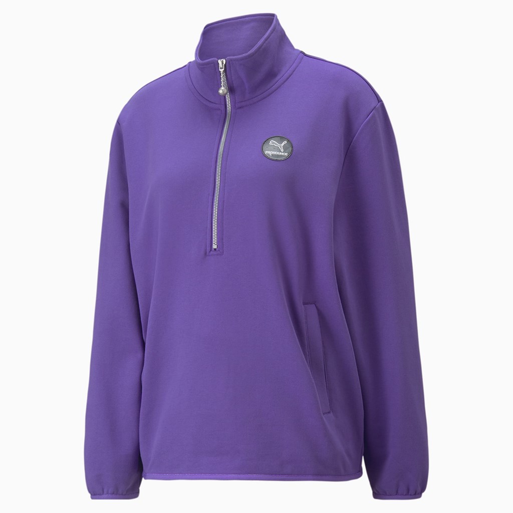 Sweatshirt Puma PUMA x PRONOUNCE Half-Zip Femme Ultra Violet | 2639805-BI