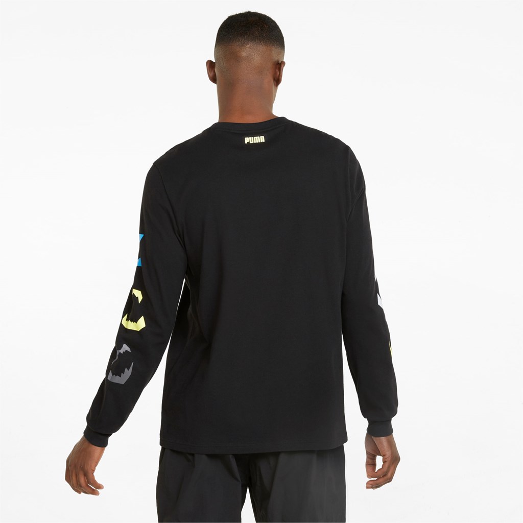 T Shirt Running Puma 4th Quarter Long Sleeve Homme Noir | 4169703-WF