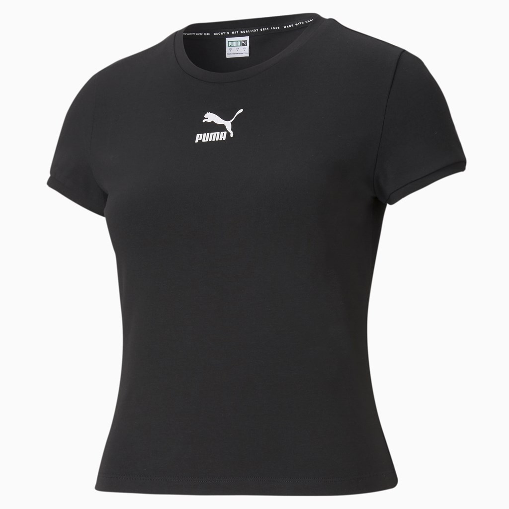 T Shirt Running Puma Classics Femme Noir | 3504697-BR