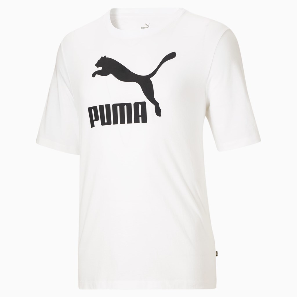 T Shirt Running Puma Classics Logo BT Homme Blanche Noir | 9412670-CZ