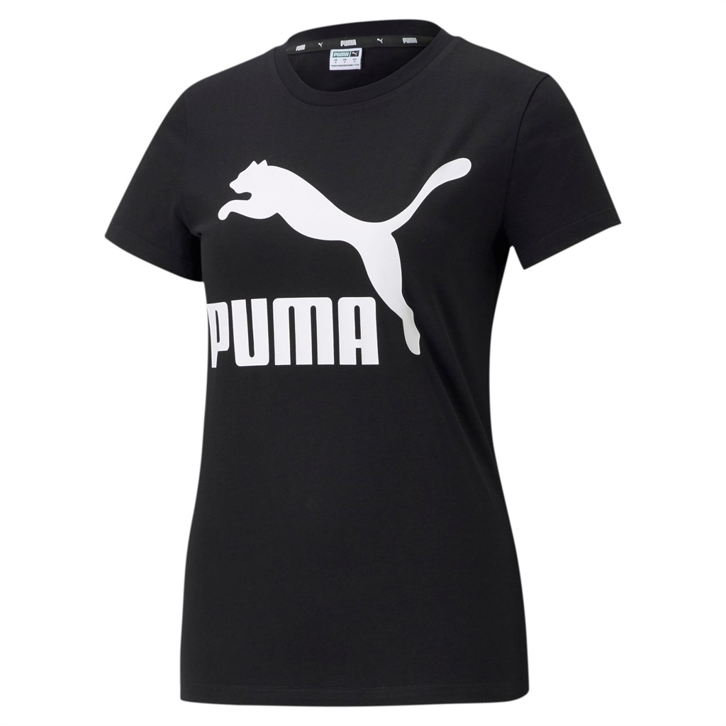 T Shirt Running Puma Classics Logo Femme Noir | 4129058-PN