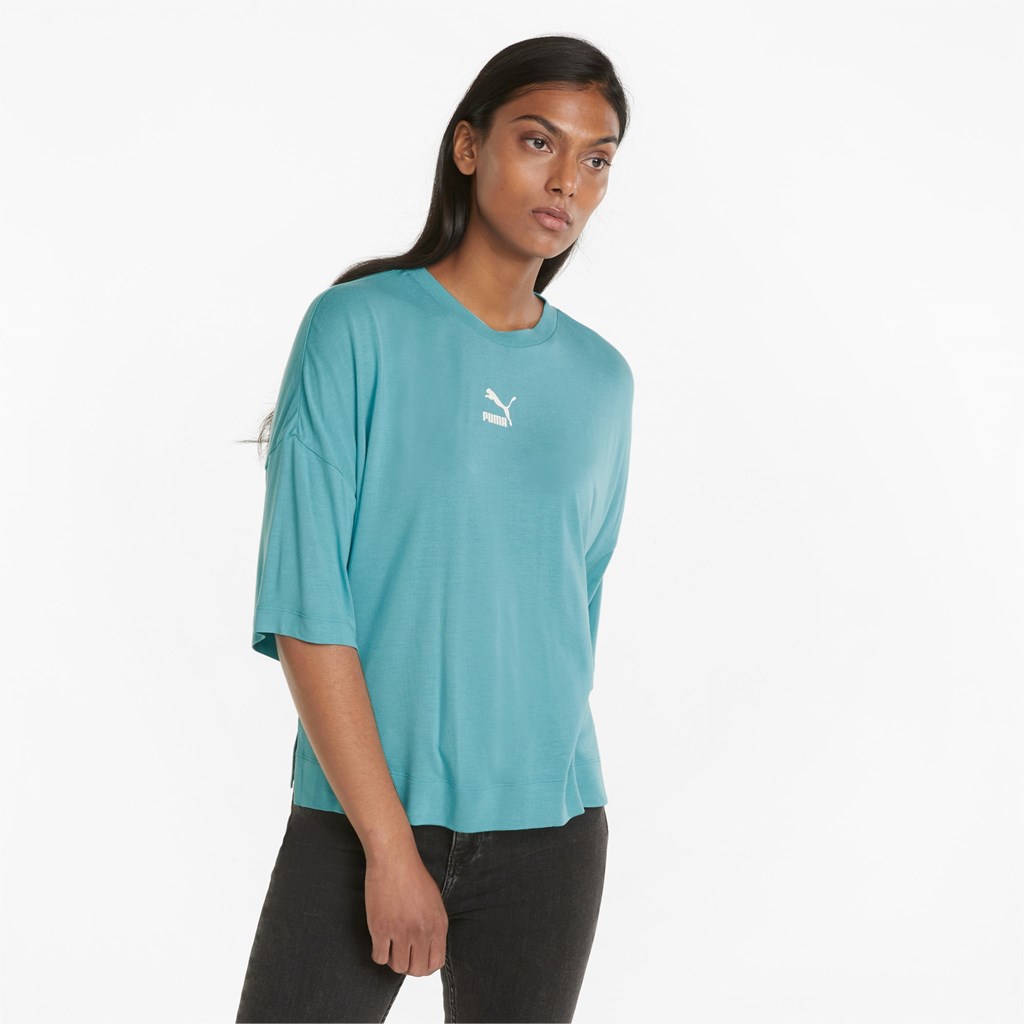 T Shirt Running Puma Classics Splitside Femme Porcelain | 4159782-HK