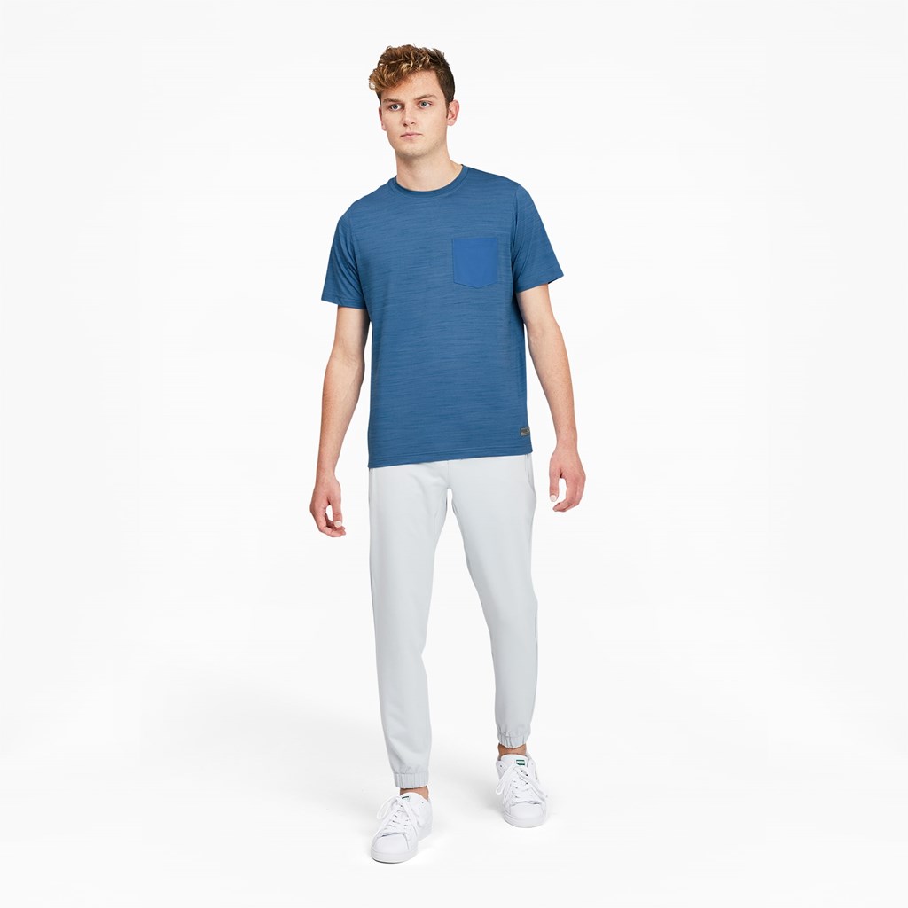 T Shirt Running Puma EGW CLOUDSPUN Pushcart Pocket Homme Bleu | 0163489-EG