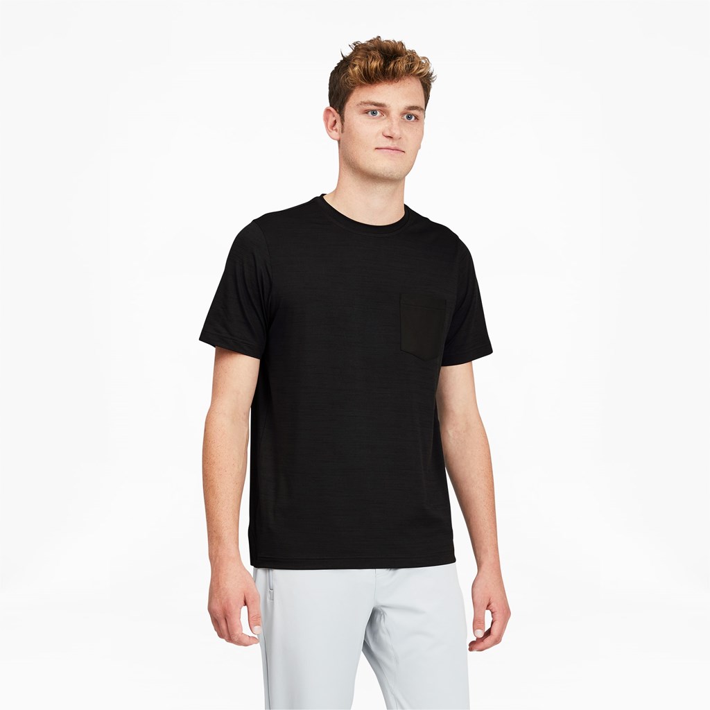 T Shirt Running Puma EGW CLOUDSPUN Pushcart Pocket Homme Noir | 8430697-CN