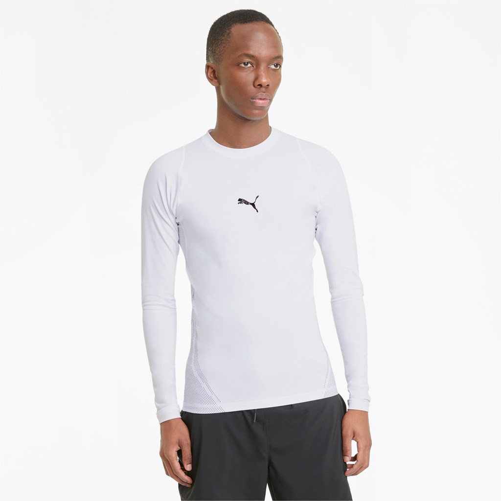 T Shirt Running Puma EXO-ADAPT Long Sleeve Homme Blanche | 5761382-EF