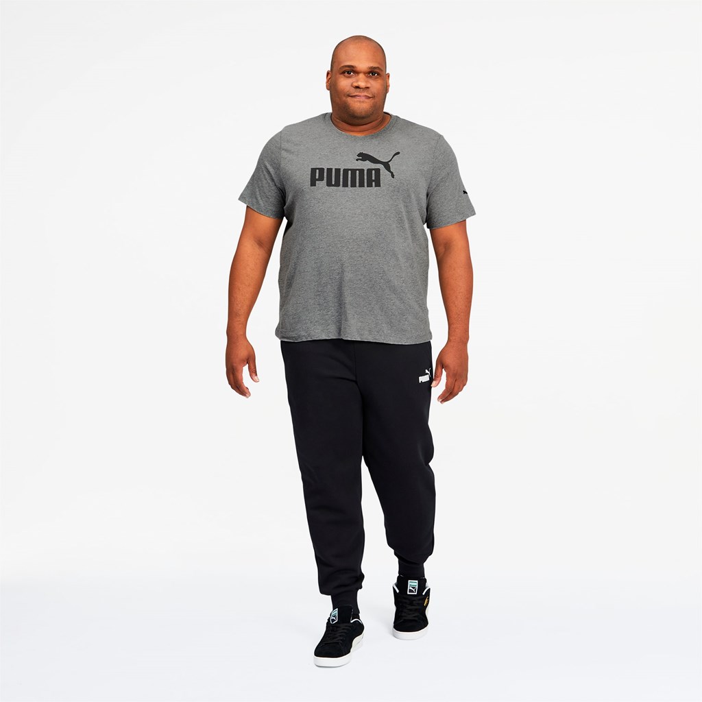 T Shirt Running Puma Essentials Logo BT Homme Medium Gray Heather | 1456039-UP