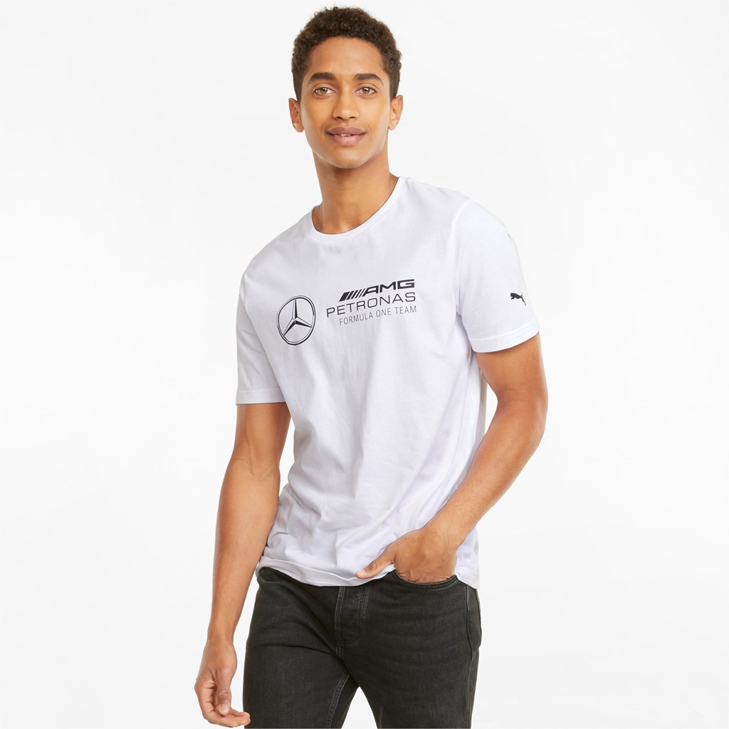 T Shirt Running Puma Mercedes F1 Logo Homme Blanche | 5074289-SY