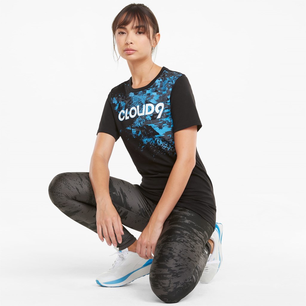 T Shirt Running Puma PUMA x CLOUD9 Graphic Esports Femme Noir | 2567098-UI