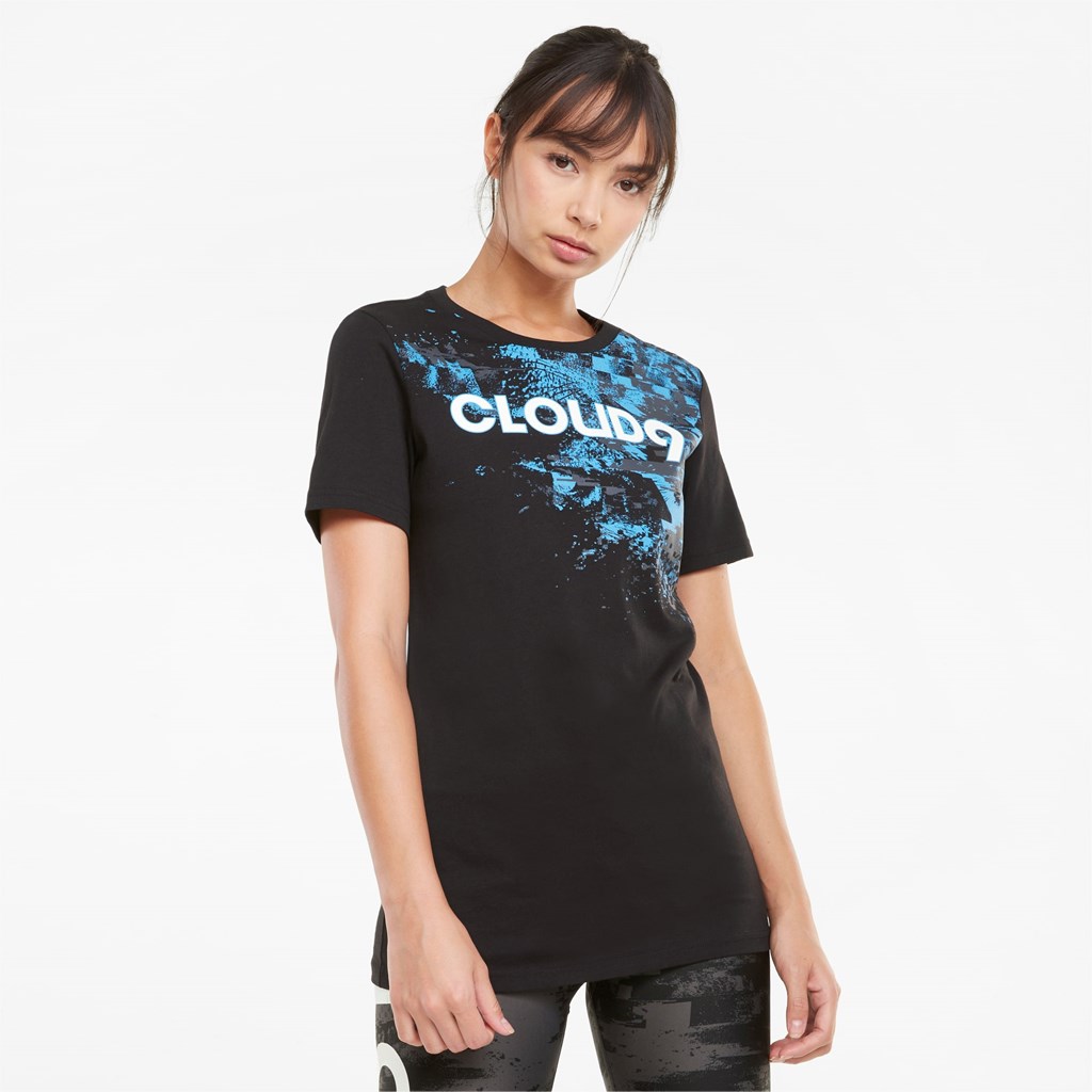 T Shirt Running Puma PUMA x CLOUD9 Graphic Esports Femme Noir | 2567098-UI