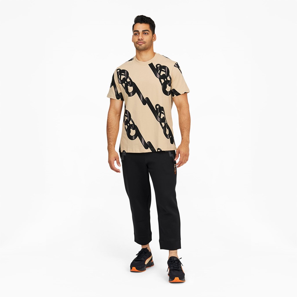 T Shirt Running Puma PUMA x PRONOUNCE Graphic Homme Pebble | 9728501-CA