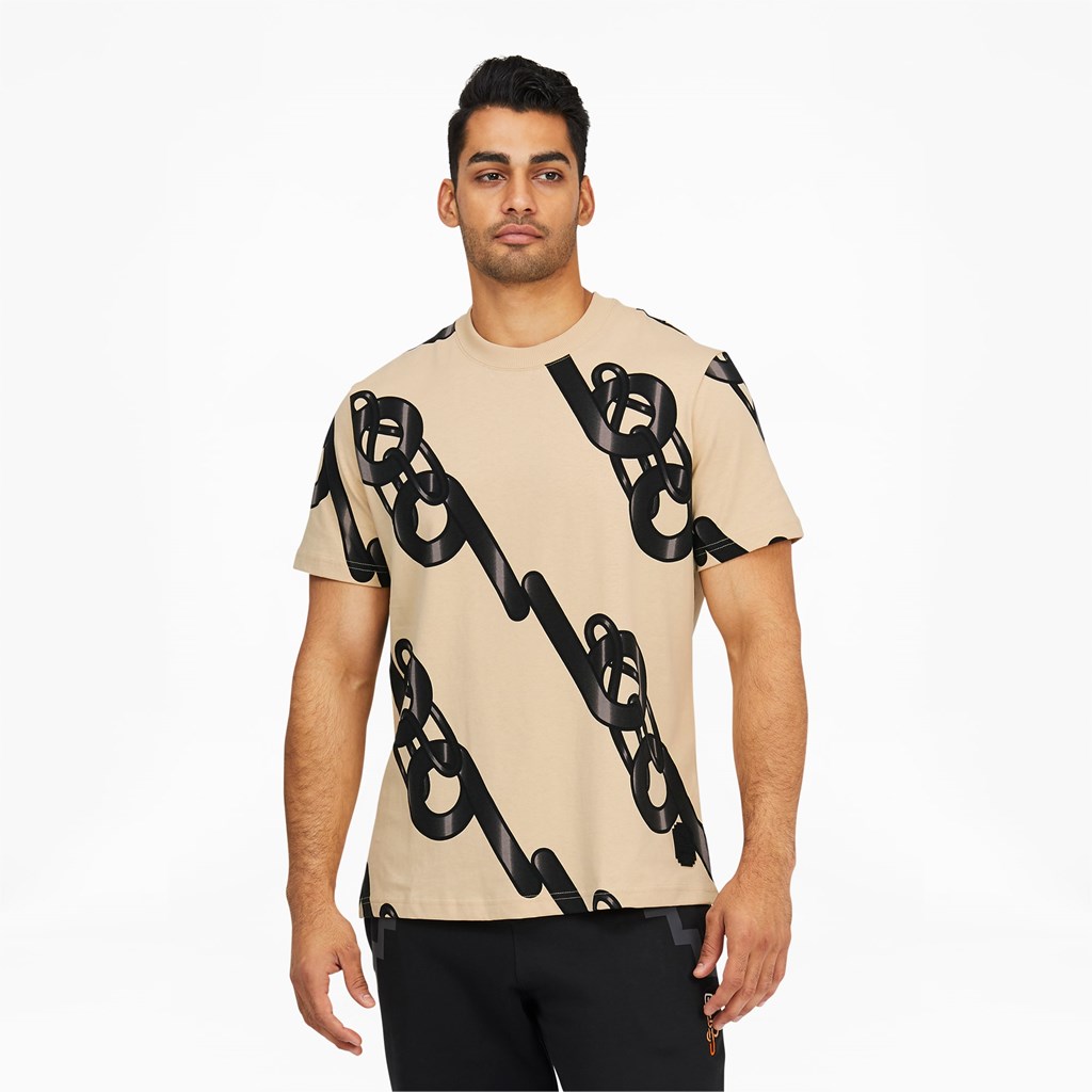 T Shirt Running Puma PUMA x PRONOUNCE Graphic Homme Pebble | 9728501-CA