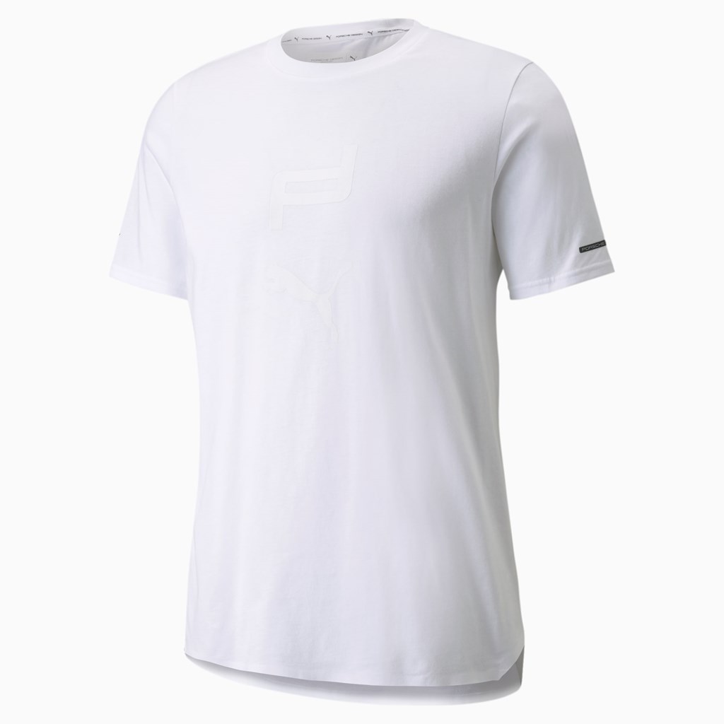 T Shirt Running Puma Porsche Design Graphic Homme Blanche | 7619528-PL