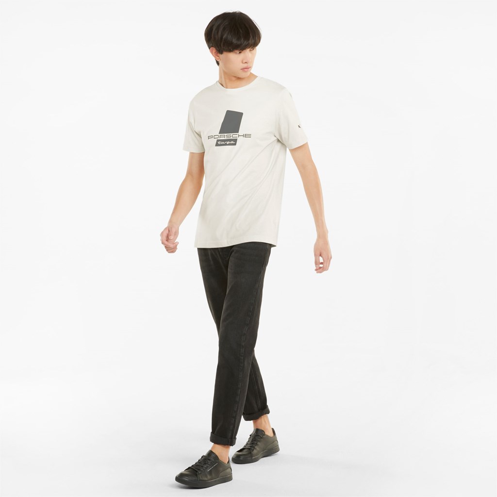 T Shirt Running Puma Porsche Legacy Logo Homme Ivory Glow | 3028974-UR