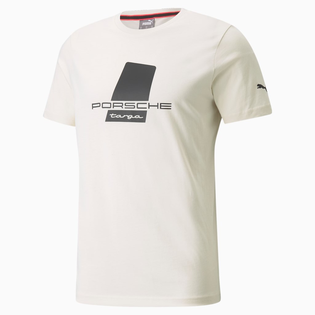 T Shirt Running Puma Porsche Legacy Logo Homme Ivory Glow | 3028974-UR