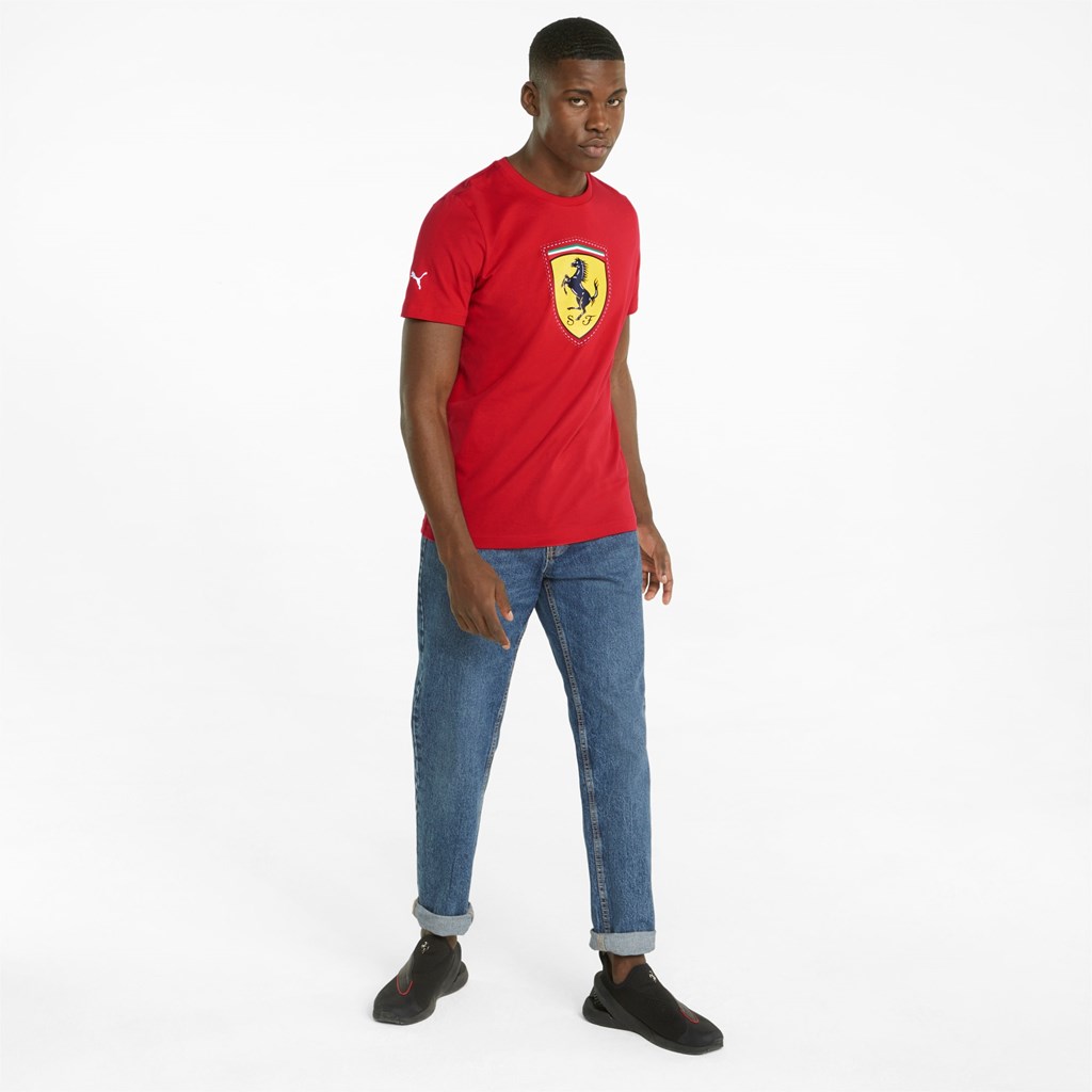 T Shirt Running Puma Scuderia Ferrari Race Color Shield Homme Rosso Corsa | 0379815-PO