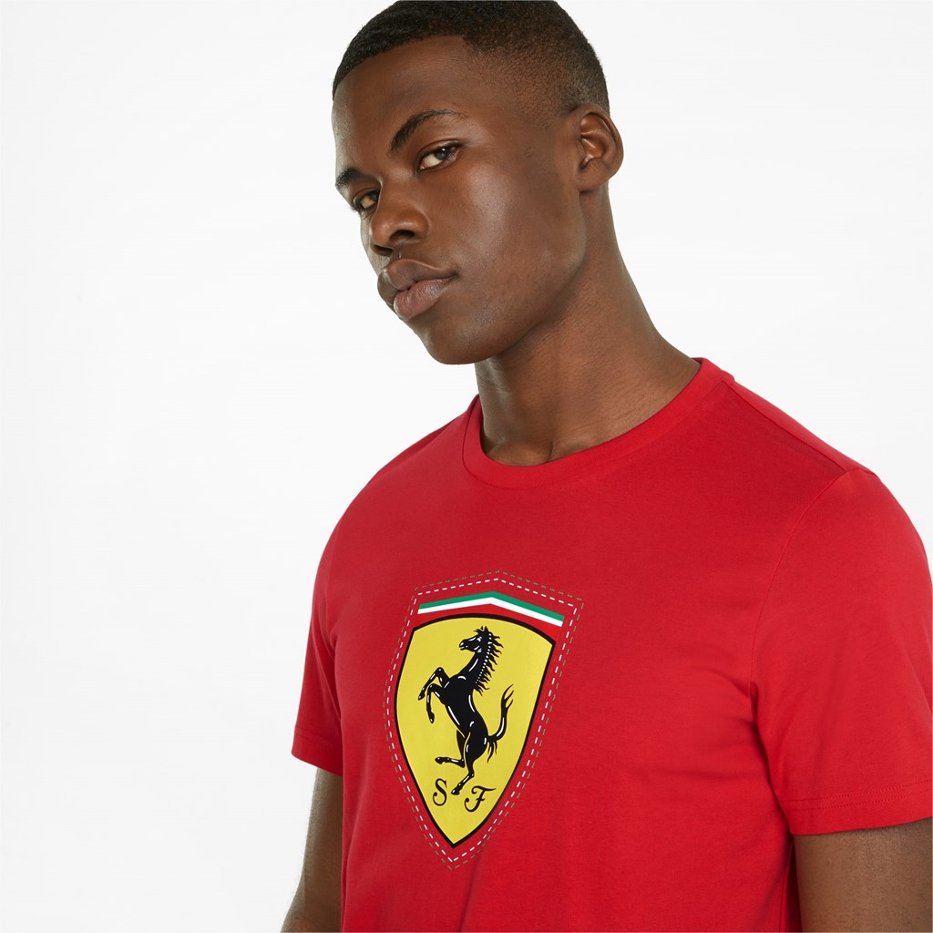 T Shirt Running Puma Scuderia Ferrari Race Color Shield Homme Rosso Corsa | 0379815-PO