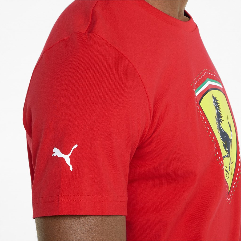 T Shirt Running Puma Scuderia Ferrari Race Color Shield Homme Rosso Corsa | 0379815-PO