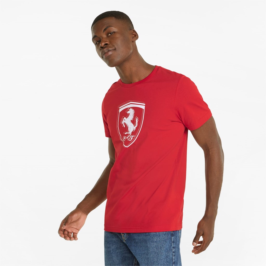 T Shirt Running Puma Scuderia Ferrari Race Tonal Shield Homme Rosso Corsa | 6129708-PL