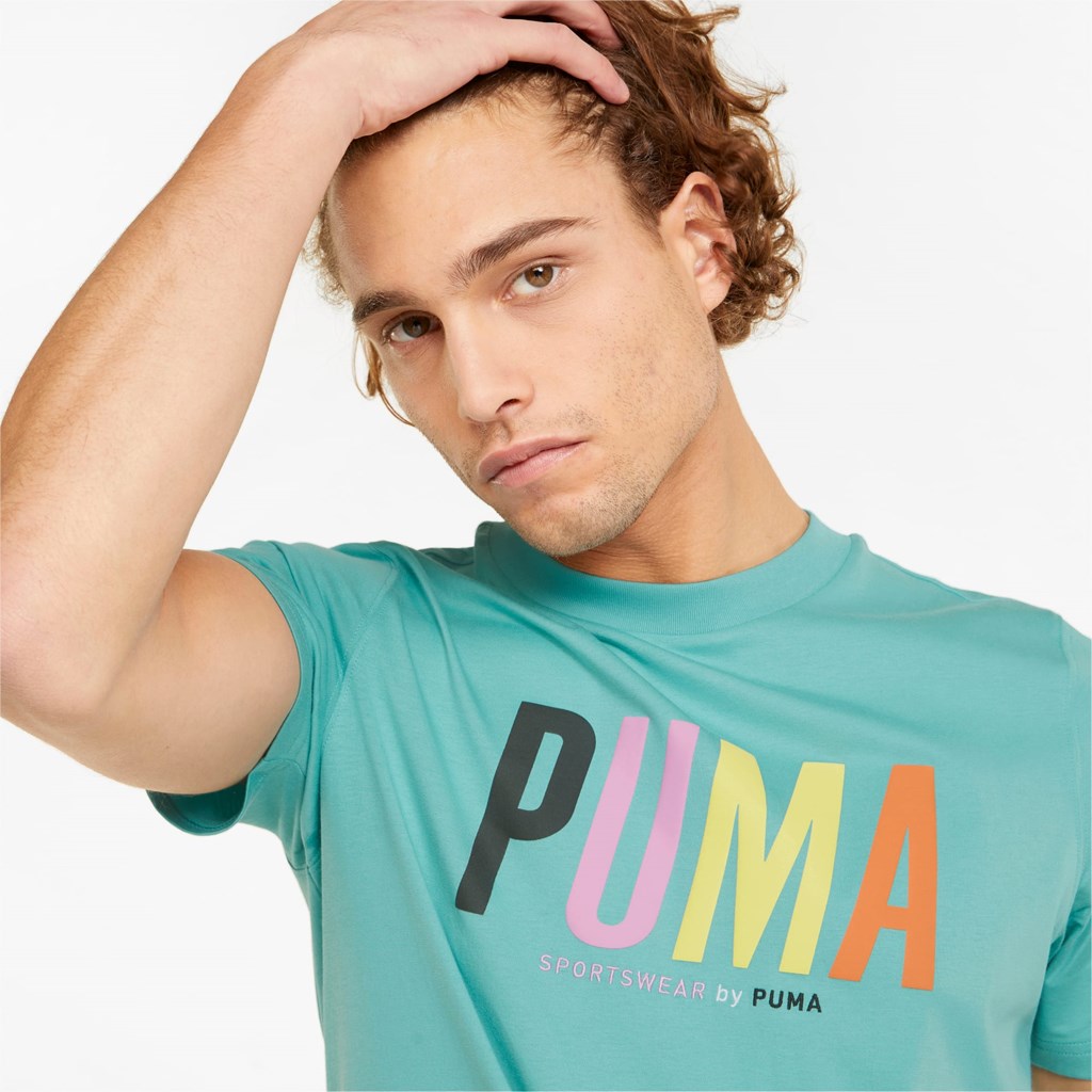 T Shirt Running Puma Sportswear by PUMA Graphic Homme Porcelain | 1364857-BM