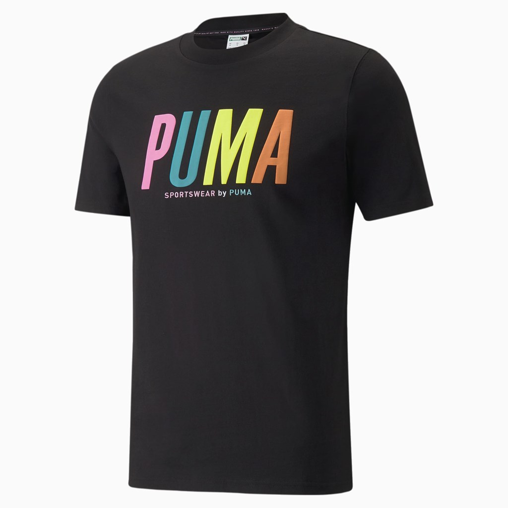 T Shirt Running Puma Sportswear by PUMA Graphic Homme Noir | 7485963-GM