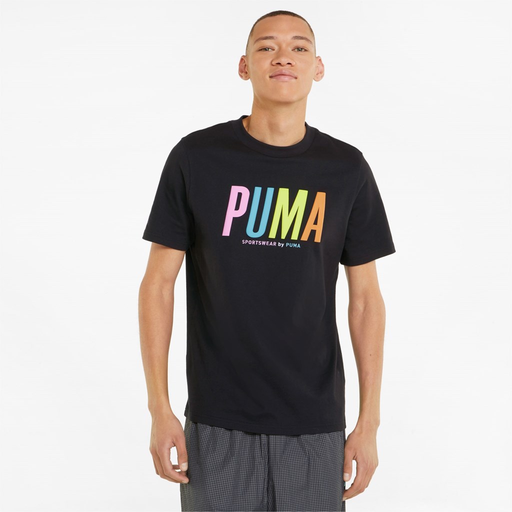 T Shirt Running Puma Sportswear by PUMA Graphic Homme Noir | 7485963-GM