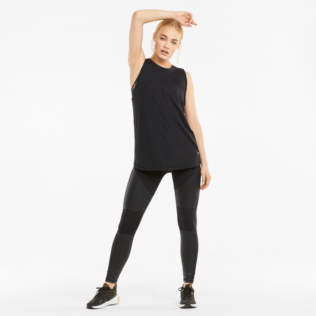 Tank Tops Puma CLOUDSPUN High Neck Course Femme Noir | 2781409-AP