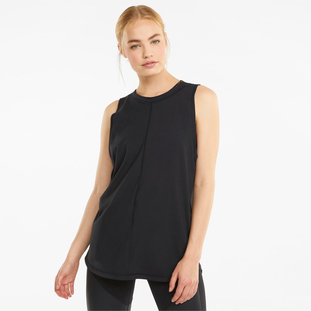 Tank Tops Puma CLOUDSPUN High Neck Course Femme Noir | 2781409-AP