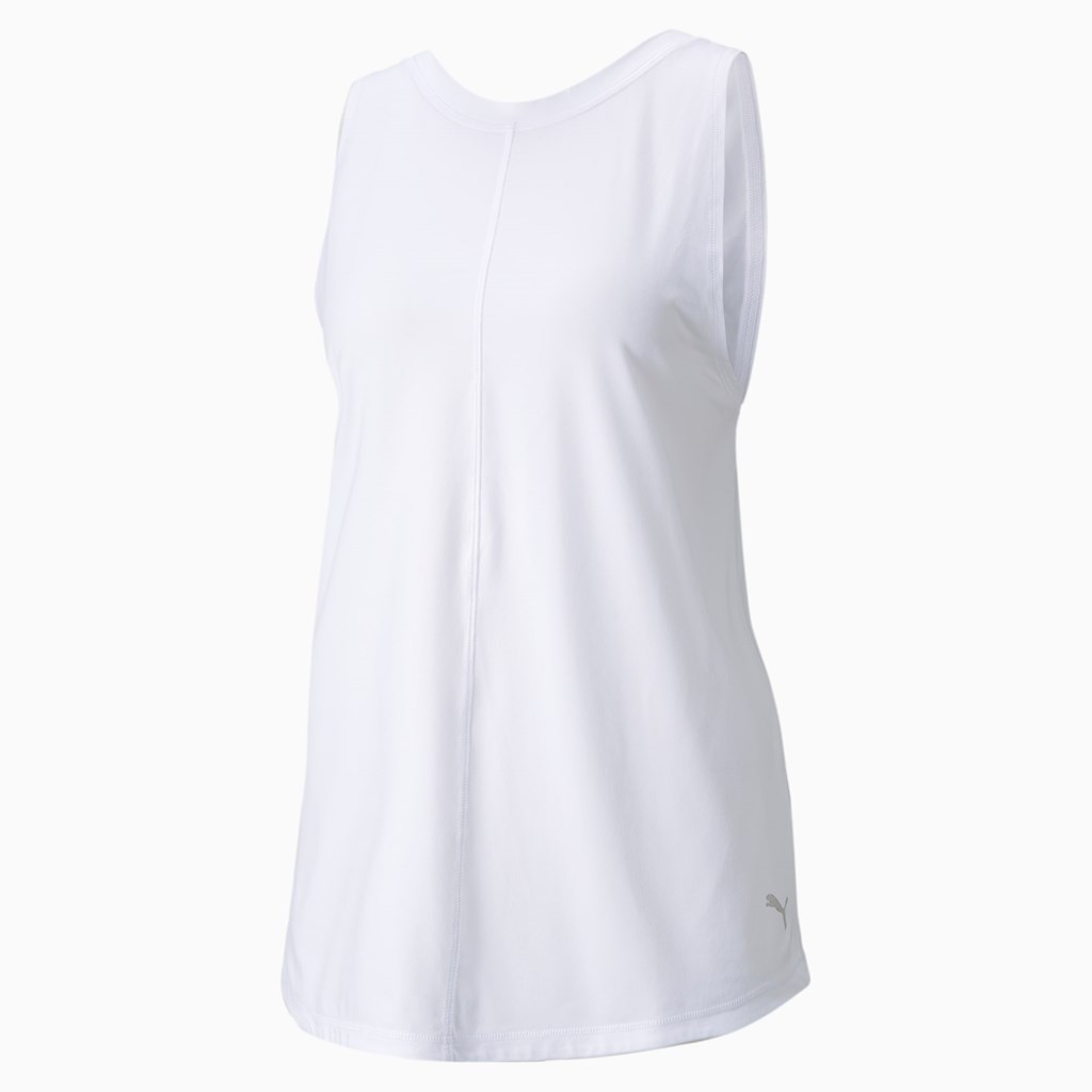 Tank Tops Puma CLOUDSPUN High Neck Course Femme Blanche | 9706215-QA